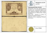 Polska, niedokończony druk strony głównej banknotu 100 złotych, 9.11.1934
