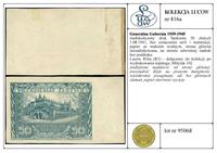 Polska, niedokończony druk banknotu 50 złotych, 1.08.1941