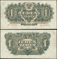 1 złoty 1944, seria AB, numeracja 333211, w klau