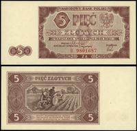 5 złotych 1.07.1948, seria B, numeracja 9801687,