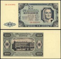 20 złotych 1.07.1948, seria CB, numeracja 358599