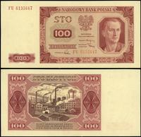 100 złotych 1.07.1948, seria FU, numeracja 61356