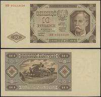 10 złotych 1.07.1948, seria BB, numeracja 031162