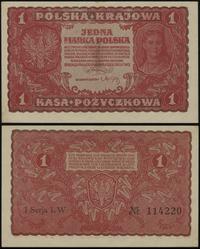 1 marka polska 23.08.1919, seria I-LW, numeracja