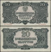 20 złotych 1944, seria УX, numeracja 645364, w k