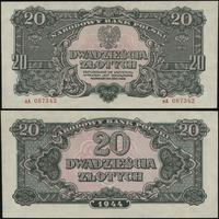 20 złotych 1944, seria вА, numeracja 087342, w k