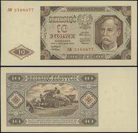 10 złotych 1.07.1948, seria AW, numeracja 216667