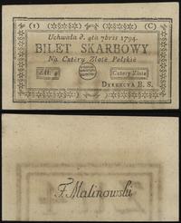 4 złote polskie 4.09.1794, seria 1-C, bez numera