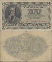 100 marek polskich 15.02.1919, seria AF, numerac