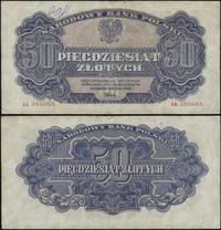 50 złotych 1944, seria AA, numeracja 466668, w k