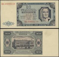 20 złotych 1.07.1948, seria BA, numeracja 090011