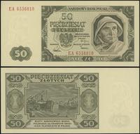 50 złotych 1.07.1948, seria EA, numeracja 655601