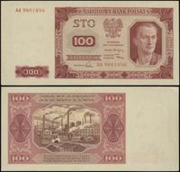 100 złotych 1.07.1948, seria AA, numeracja 96610