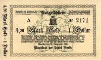 4.20 marki w złocie= 1 dolar 10.11.1923, Keller 