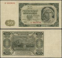 50 złotych 1.07.1948, seria D, numeracja 663036,