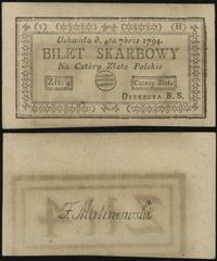4 złote polskie 4.09.1794, seria 1-H, bez numera