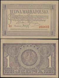 1 marka polska 17.05.1919, seria PJ, numeracja 2