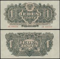 1 złoty 1944, seria AK, numeracja 606259, w klau
