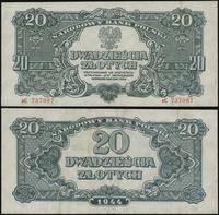 20 złotych 1944, seria вС, numeracja 737087, w k