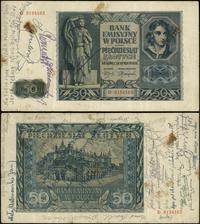 50 złotych 1.08.1941, seria D, numeracja 9134163
