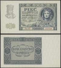 5 złotych 1.08.1941, seria AF, numeracja 1307596
