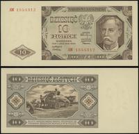 10 złotych 1.07.1948, seria AW, numeracja 185431