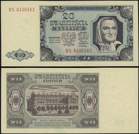 20 złotych 1.07.1948, seria HS, numeracja 043056