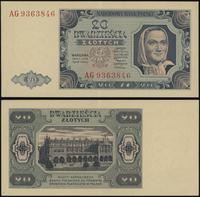 20 złotych 1.07.1948, seria AG, numeracja 936384