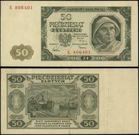50 złotych 1.07.1948, seria E, numeracja 806401,