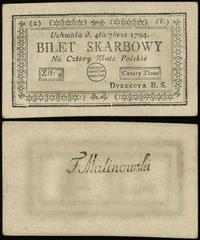 4 złote polskie 4.09.1794, seria 2-E, bez numera