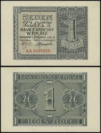 1 złoty 1.08.1941, seria AA, numeracja 5425225, 