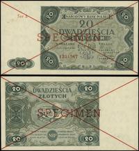 20 złotych 15.07.1947, seria A, numeracja 123456