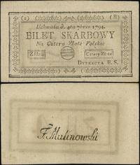 4 złote polskie 4.09.1794, seria 2-B, lekie przy