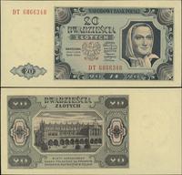 20 złotych 1.07.1948, seria DT, numeracja 686634