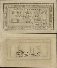 4 złote polskie 4.09.1794, seria 1-S, złamany pr