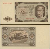 10 złotych 1.07.1948, seria P, numeracja 8222708