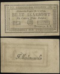 4 złote polskie 4.09.1794, seria 1-Z, lekko zaok