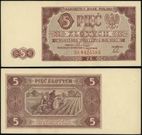 5 złotych 1.07.1948, seria BA, numeracja 0425583