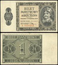 1 złoty 1.10.1938, seria R, numeracja 9051208, k