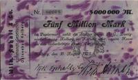 5 milionów marek 30.08.1923, bardzo rzadki obieg