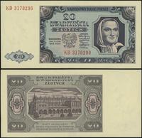 20 złotych 1.07.1948, seria KD, numeracja 317029