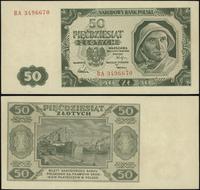 50 złotych 1.07.1948, seria BA, numeracja 349667