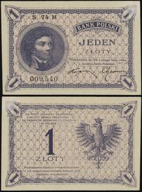 1 złoty 28.02.1919, seria 74 H, numeracja 009540