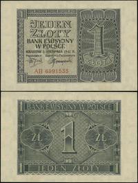 1 złoty 1.08.1941, seria AB, numeracja 6991533, 