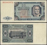 20 złotych 1.07.1948, seria AD, numeracja 106997