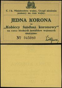 bon na 1 koronę ok. 1916 r., numeracja 045080, "