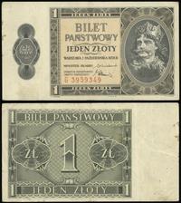 1 złoty 1.10.1938, seria G, numeracja 3959349, p