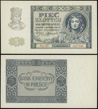 5 złotych 1.08.1941, seria AF, numeracja 1307595