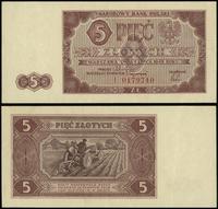 5 złotych 1.07.1948, seria I, numeracja 0179710,