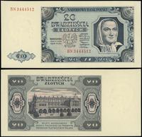 20 złotych 1.07.1948, seria BN, numeracja 344451